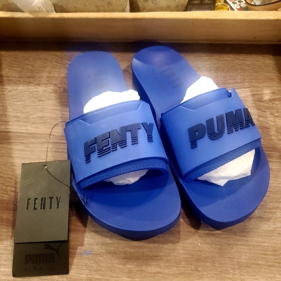 Fenty Beauty Shoes - NWT Fenty Blue Slides